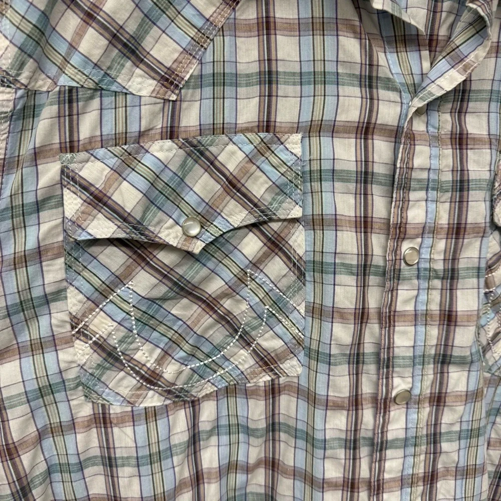 True Religion Plaid Glass Button Down Shirt Men’s XL Vintage‎